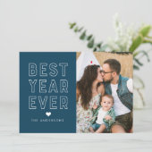 モダン ベストイヤー エバー ネイビー フォト シーズンカード (スタンド正面)