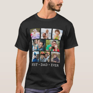 モダン ベスト・ダッド・エバー 8 写真コラージュ ブラック Tシャツ