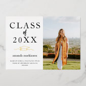 モダン ベーシック フォト フォイル カレッジ 箔招待状 (正面)