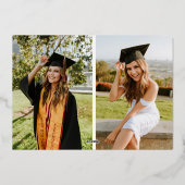 モダン ベーシック フォト フォイル カレッジ 箔招待状 (裏面)