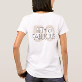 モダン・ベージュの50歳の誕生日パーティー Tシャツ (裏面)