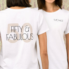 モダン・ベージュの50歳の誕生日パーティー Tシャツ