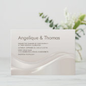 モダン ベージュ ウェディング 招待状 (スタンド正面)