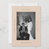 モダン ベージュ ウェディング 挙式後 フォト エルオープメント 案内状 (正面)