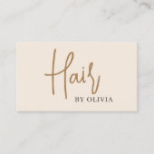 モダン ベージュ ニュートラル QRコード ヘアスタイリスト 名刺 (正面)