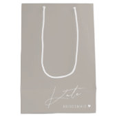 モダン ベージュ ブライズメイド プレゼント ギフトバッグ (裏面)