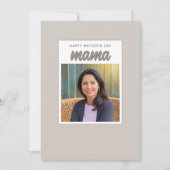 モダン ベージュ ママ キッズ フォト マザーズ デー シーズンカード (正面)