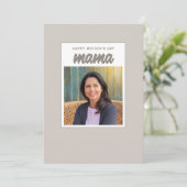 モダン ベージュ ママ キッズ フォト マザーズ デー シーズンカード (スタンド正面)