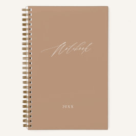 モダン ベージュ ミニマル スクリプト エレガント オーダーメイド ノートブック