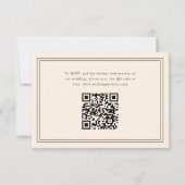 モダン ベージュ 太字 タイポグラフィー 結婚式 QR コード 出欠カード (裏面)