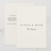 モダン ベージュ 婚約発表カード 案内状 (正面/裏面)