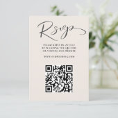 モダン ベージュ QRコード RSVP ウェディング (スタンド正面)