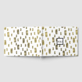 モダン ペイント ブラシ ゴールド カッパー ブロンズ キラキラ ゲストブック (全面)