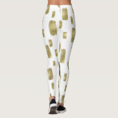 モダン ペイント ブラシ ゴールド カッパー ブロンズ スパークル レギンス (裏面)