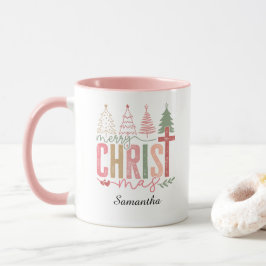 モダン ホイップ パステル メリー・クリスト・マス 名前 マグカップ