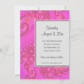モダン ホットピンク フラクタル フローラル パターン 誓いの更新 招待状 (裏面)