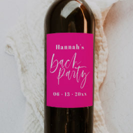 モダン ホットピンク ブライズメイド ワインラベル ギフト