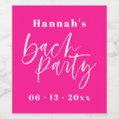 モダン ホットピンク ブライズメイド ワインラベル ギフト (シングルラベル)