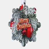 モダン ホリデークリスマスリース オーナメントカード (左)