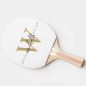 モダン ホワイトゴールド カスタム モノグラム 名前 スクリプト 卓球ラケット (横)