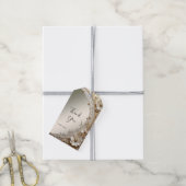 モダン ホワイトフラワー パール ギフトタグ (より糸付き)