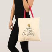 モダン ホワイトワイン クリスマス トートバッグ (正面(商品))