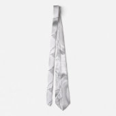 モダン ホワイト アゲート シルバー アブストラクト マーブル ネクタイ (裏面)