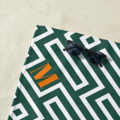 モダン ホワイト グリーン ウェディング パーティー フェア ビーチ タオル (インサイチュ)