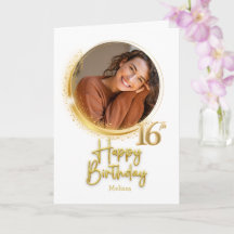 モダン ホワイト ゴールド 写真 名前 16歳の誕生日