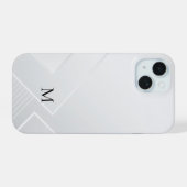 モダン ホワイト パターン iPhone 15ケース (裏面横)