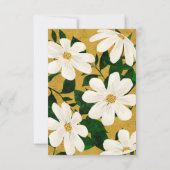 モダン ホワイト フラワー | ゴールド ブライダル シャワー サンキューカード (裏面)