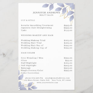 モダン ホワイト ブルー リーフィ チラシ