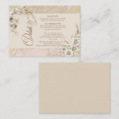 モダン ホワイト ボーホー フラワアーチ ウェディング ディテール カード (正面/裏面)