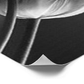 モダン ホワイト - 大理石 ブラック アブストラクト ポスター (角)