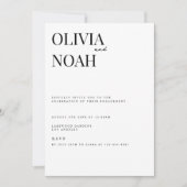 モダン&ホワエレガントイト婚約パーティ招待状 招待状 (正面)