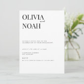 モダン&ホワエレガントイト婚約パーティ招待状 招待状 (スタンド正面)