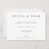 モダン&ホワエレガントイト婚約パーティ招待状 招待状 (正面)