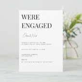 モダン&ホワエレガントイト婚約パーティ招待状 招待状