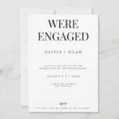 モダン&ホワエレガントイト婚約パーティ招待状 招待状 (正面)