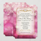 モダン ボケ スパークル ピンク トゥインクル キンセアニェラ 招待状 (正面/裏面)