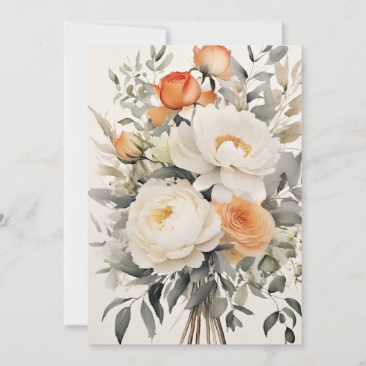 モダン ボタニカル エレガント ウェディング 招待状 (裏面)