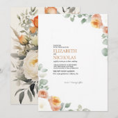 モダン ボタニカル エレガント ウェディング 招待状 (正面/裏面)