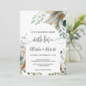 モダン ボタニカル カップル シャワー 招待状 (スタンド正面)
