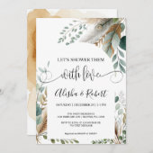 モダン ボタニカル カップル シャワー 招待状 (正面/裏面)