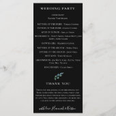 モダン ボタニカル グリーンの結婚式 プログラム (裏面)