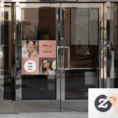 モダン ボタニカル ダスティ ローズ ボーホ フォト スクリプト ウィンドウサイン (オフィスドア)