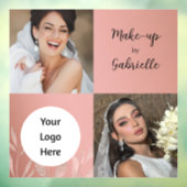 モダン ボタニカル ダスティ ローズ ボーホ フォト スクリプト ウィンドウサイン (シート3)