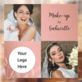 モダン ボタニカル ダスティ ローズ ボーホ フォト スクリプト ウィンドウサイン (シート2)