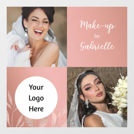 モダン ボタニカル ダスティ ローズ ボーホ フォト スクリプト ウィンドウサイン (シート)