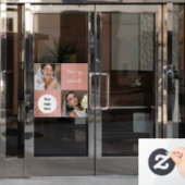 モダン ボタニカル ダスティ ローズ ボーホ フォト スクリプト ウィンドウサイン (オフィスドア)